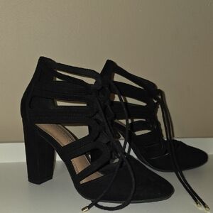 Christian Siriano Black Strappy Heels
